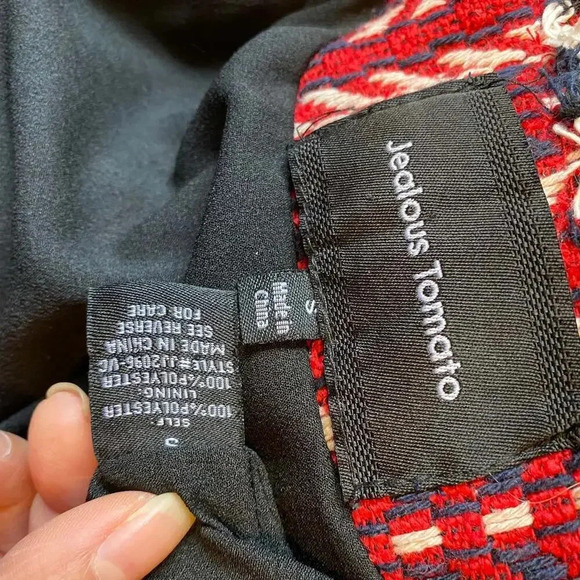 VTG 90s-Y2K Grannycore Rare Jealous Tomato Knit Cardigan Jacket Women S Pocket - Picture 4 of 6